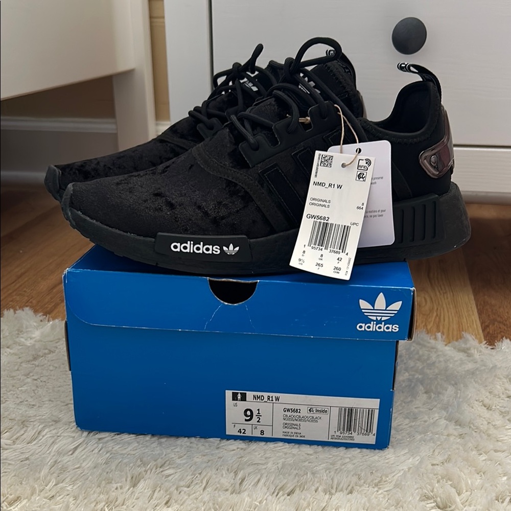 Adidas NMD R1 Triple Black Velvet Sneakers